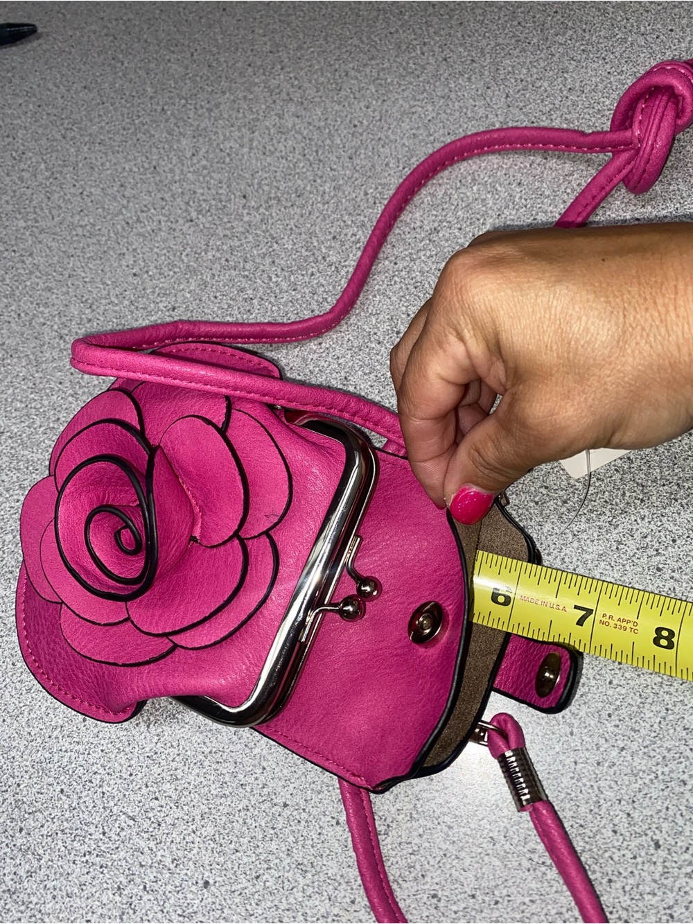 Fuchsia Floral Crossbody Bag - Fashionable Women’s Shoulder Kisslock Purse NWT - Picture 11 of 12